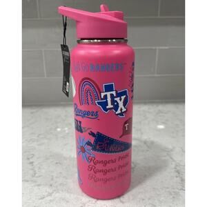 HOT PINK Texas Rangers 34oz Quencher Stainless steel Tumbler Water Bottle NEW